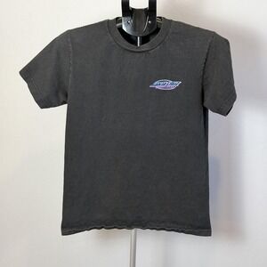 Santa Cruz Skateboards Shirt Mens Small Black Neon Logo Graphic‎ Tee Back Print